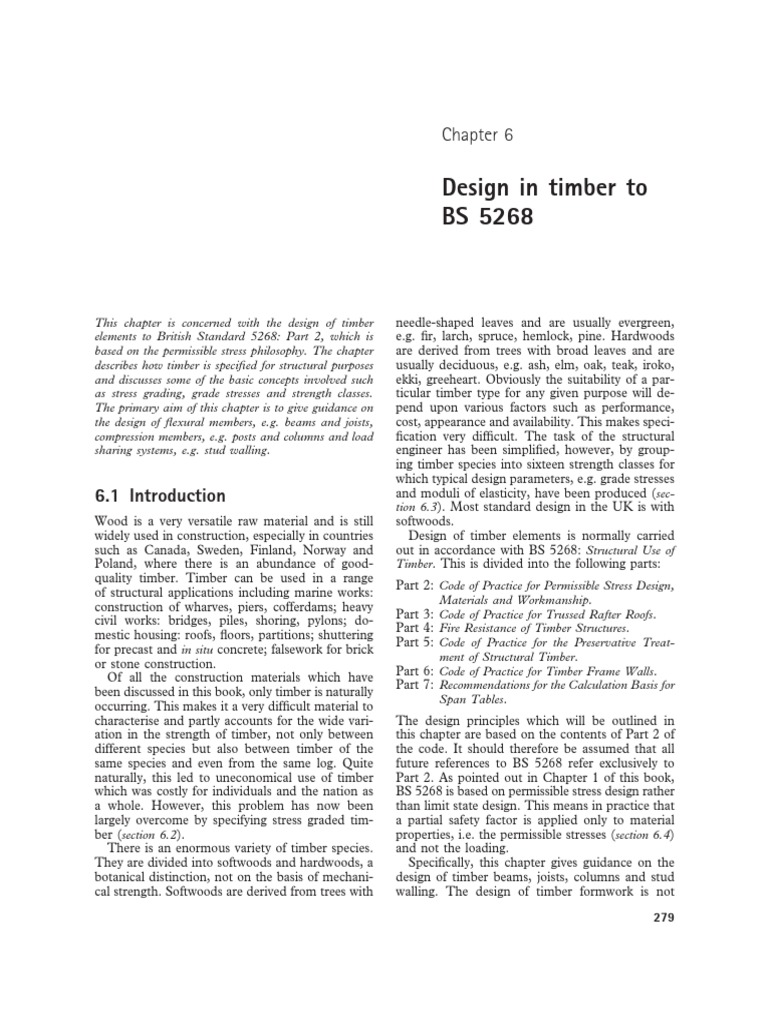 Timber Design per BS 5268 Guidelines | PDF | Lumber | Bending