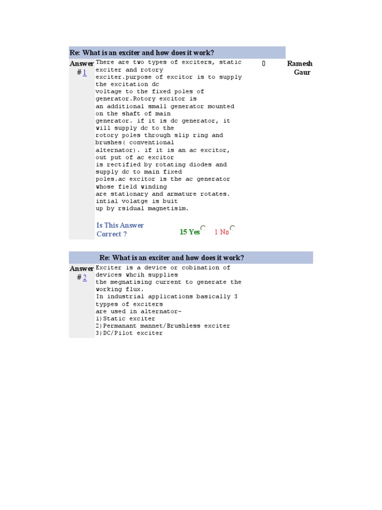 Re What Is An Exciter and How Does It Work? Answer Ramesh Gaur PDF