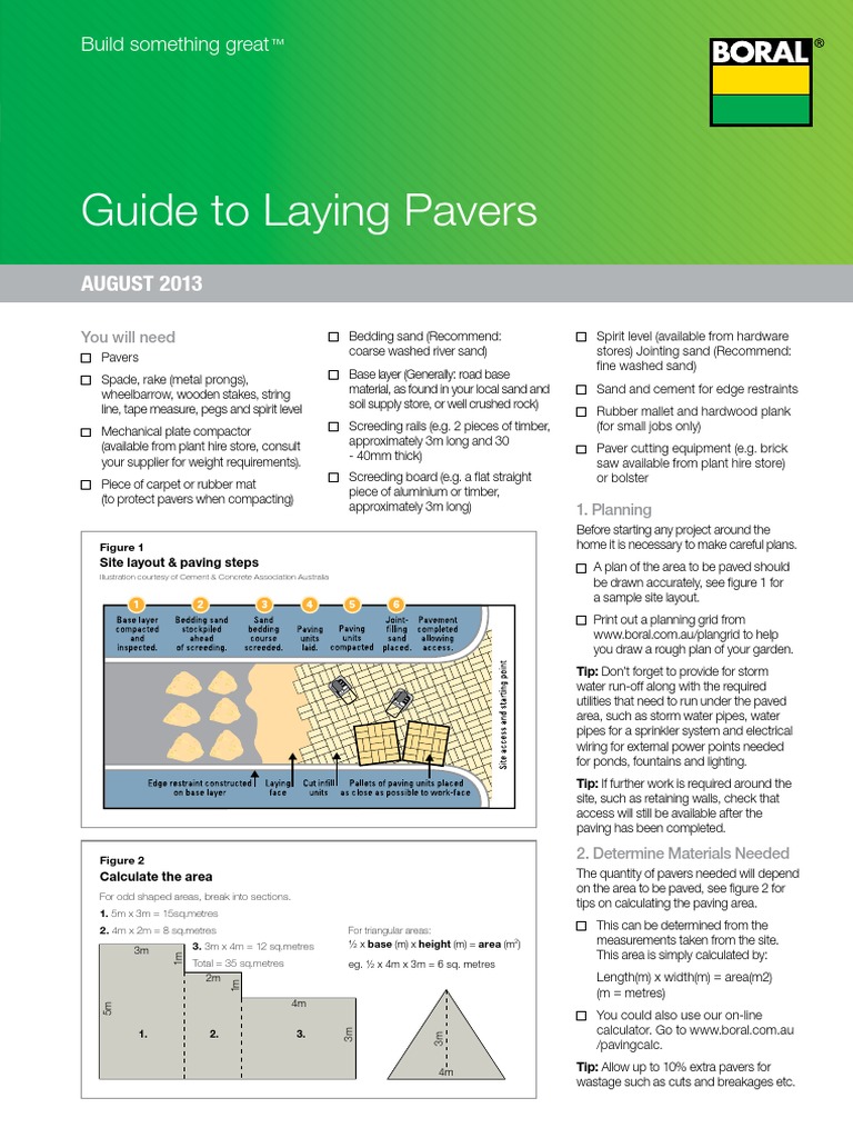 Guide To Laying Pavers | PDF | Trademark | Building Materials