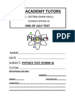 July Form4 Physics Test Fixed PDF