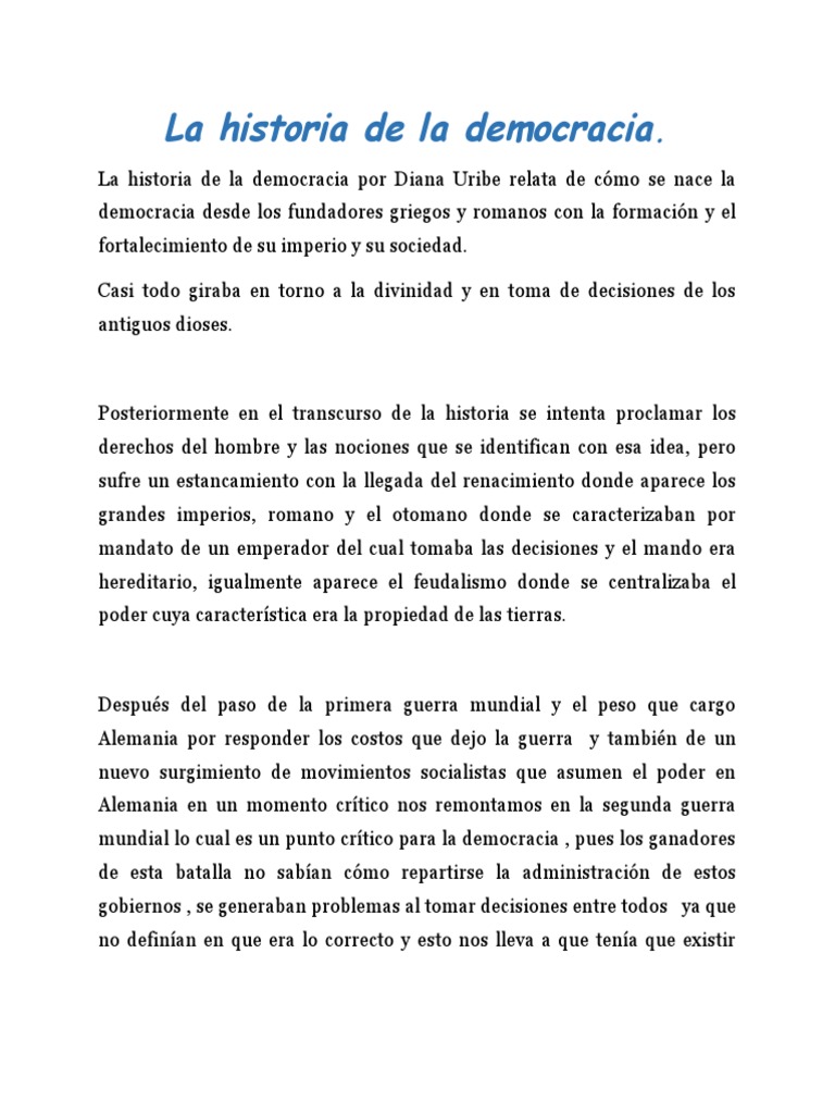 La Historia de La Democracia | PDF | Democracia | Ideologías políticas