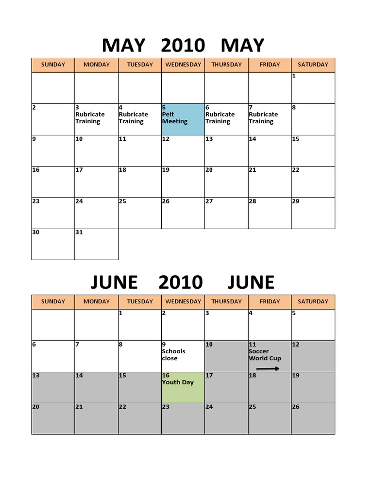 May-June 2010 Training and Events Calendar | PDF