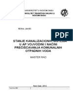 Stanje Kanalizacionih Sistema U AP Vojvodini I Načini Prečišćavanja Komunalnih Otpadnih Voda