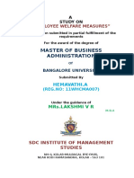 Master of Business Administration: "Employee Welfare Measures"