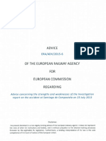 Informe Da Axencia Ferroviaria Europea Sobre o Accidente de Angrois