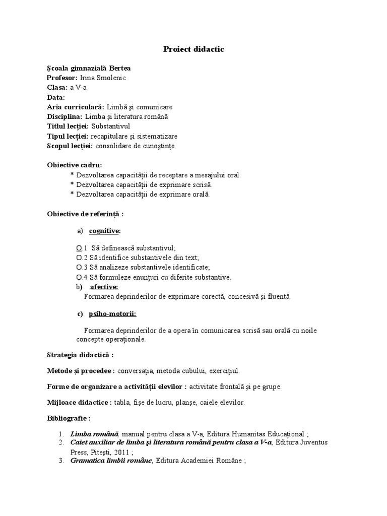 Proiect Didactic Subst Consolidare