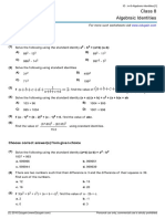 Grade 8 Algebraic Identities in