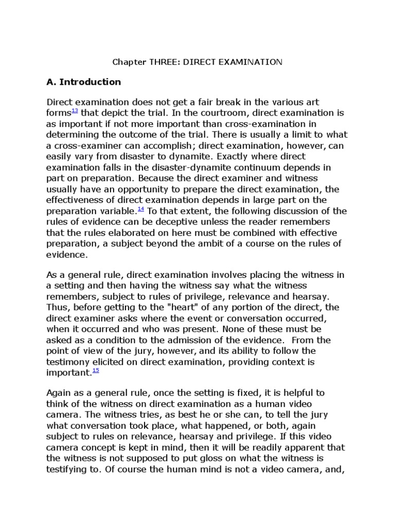 Direct Examination | PDF | Witness | Cross Examination
