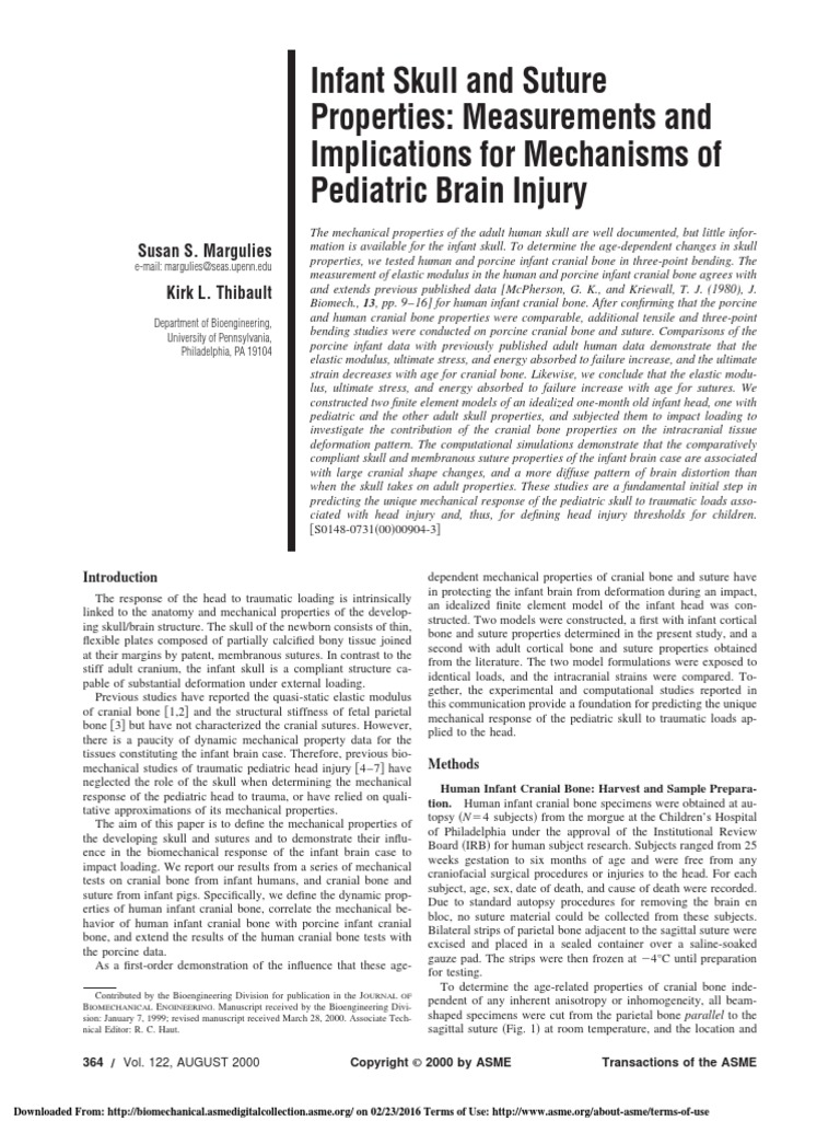 Infant Skull and Suture Properties | PDF | Young's Modulus | Yield ...