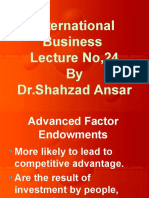 International Business Lecture No, 24 by DR - Shahzad Ansar