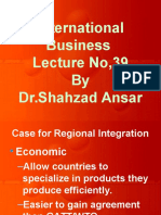 International Business Lecture No, 39 by DR - Shahzad Ansar