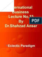 International Business Lecture No, 33 by DR - Shahzad Ansar