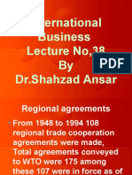 International Business Lecture No, 38 by DR - Shahzad Ansar