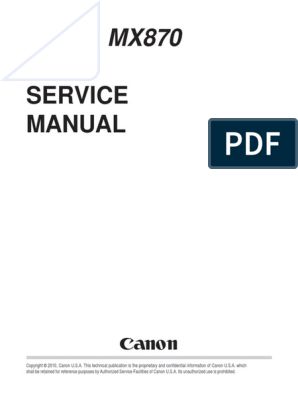 Rejsebureau Landbrug civilisere Canon Pixma MX870 Service Manual | PDF | Image Scanner | Printer (Computing)