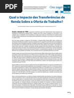Qual é o impacto das transferências de renda sobre a oferta de trabalho?