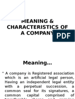 Meaning & Characteristics of A Company