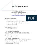 Resume of Seanhornbeck