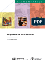 FAO_Codex Alimentarius - Etiquetado de Los Alimentos (5ª Ed)