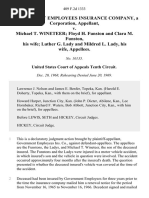 Government Employees Insurance Company, a Corporation v. Michael T. Wineteer Floyd H. Funston and Clara M. Funston, His Wife Luther G. Lady and Mildred L. Lady, His Wife, 409 F.2d 1333, 10th Cir. (1969)