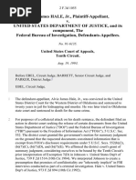 Alvie James Hale, Jr. v. United States Department of Justice, and Its Component, the Federal Bureau of Investigation, 2 F.3d 1055, 10th Cir. (1993)