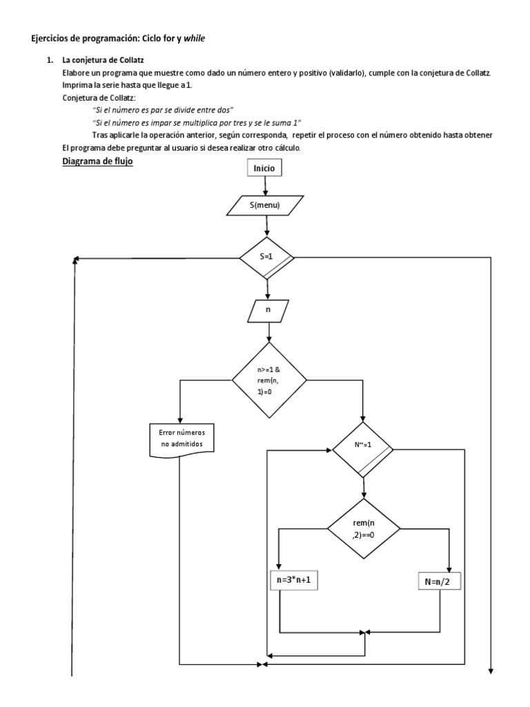 Ejercicios de Programación: Ciclo For y While | PDF | Teoría de los ...