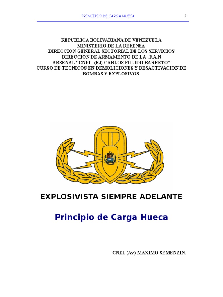 Carga Hueca PDF Proyectiles Material explosivo