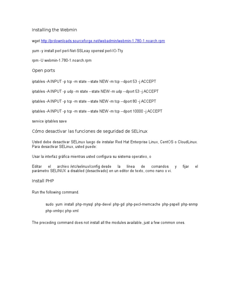 Installing The Webmin | PDF | Variantes Unix | Unix