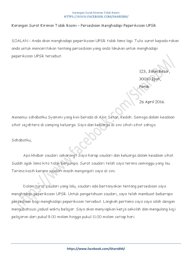 09 Karangan Surat Tidak Rasmi Pdf