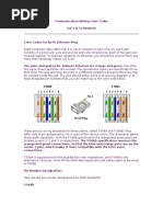 Communication Wiring Color Codes