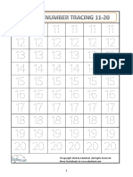 Number Tracing Worksheet 11 20