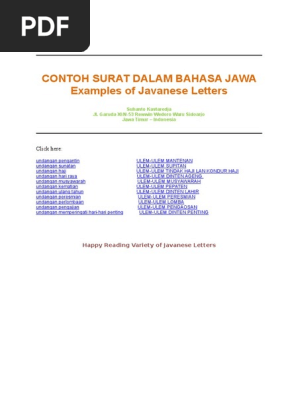Contoh Surat Dalam Bahasa Jawa
