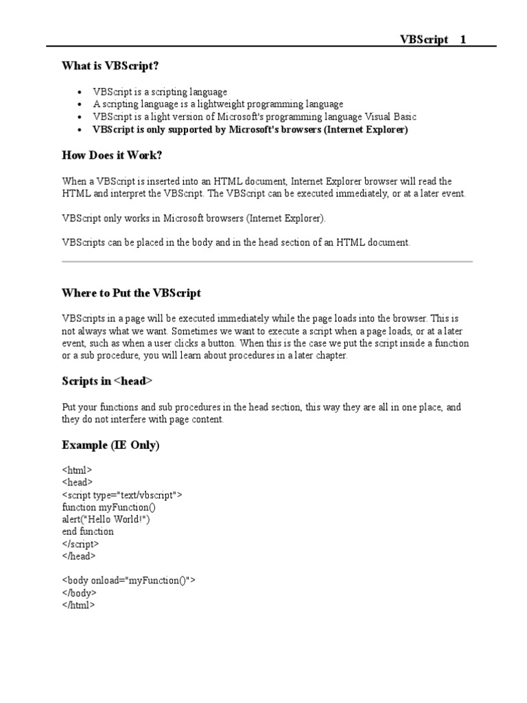 What Is VBScript PDF Control Flow Array Data Structure