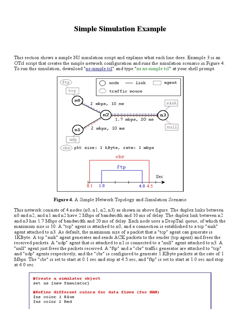 NS2 Simple Simulation Example | PDF | Transmission Control Protocol ...