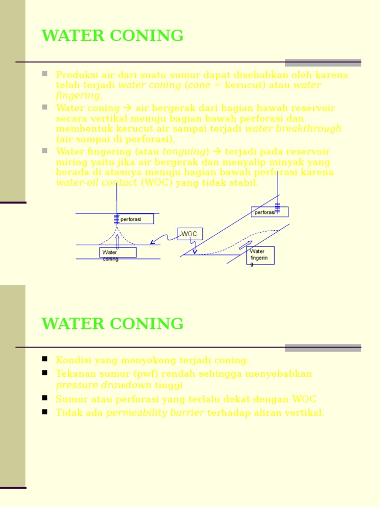Kuliah 10 Water Coning | PDF | Teknologi & Rekayasa