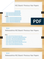 Maharashtra HSC Board - Previous Year Papers