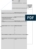 Lesson Plan Procedure: Time Intera CT Stage Aim Procedure