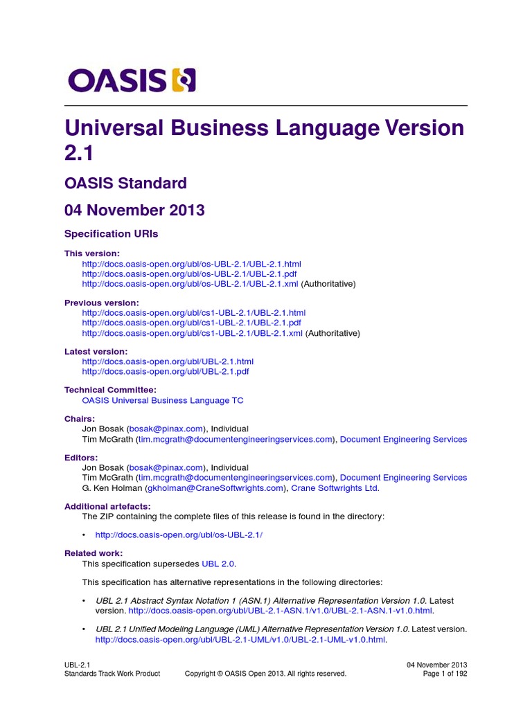 Ubl-2 1 | PDF | Xml | Invoice