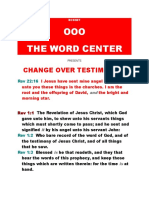 OOO The Word Center: Change Over Testimonies
