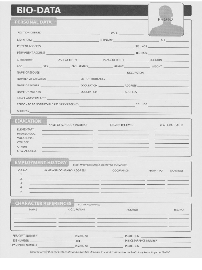 Biodata | PDF