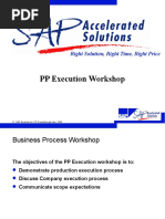 PP Execution Workshop SAP