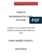 Tarea 1 - Programacion Lineal