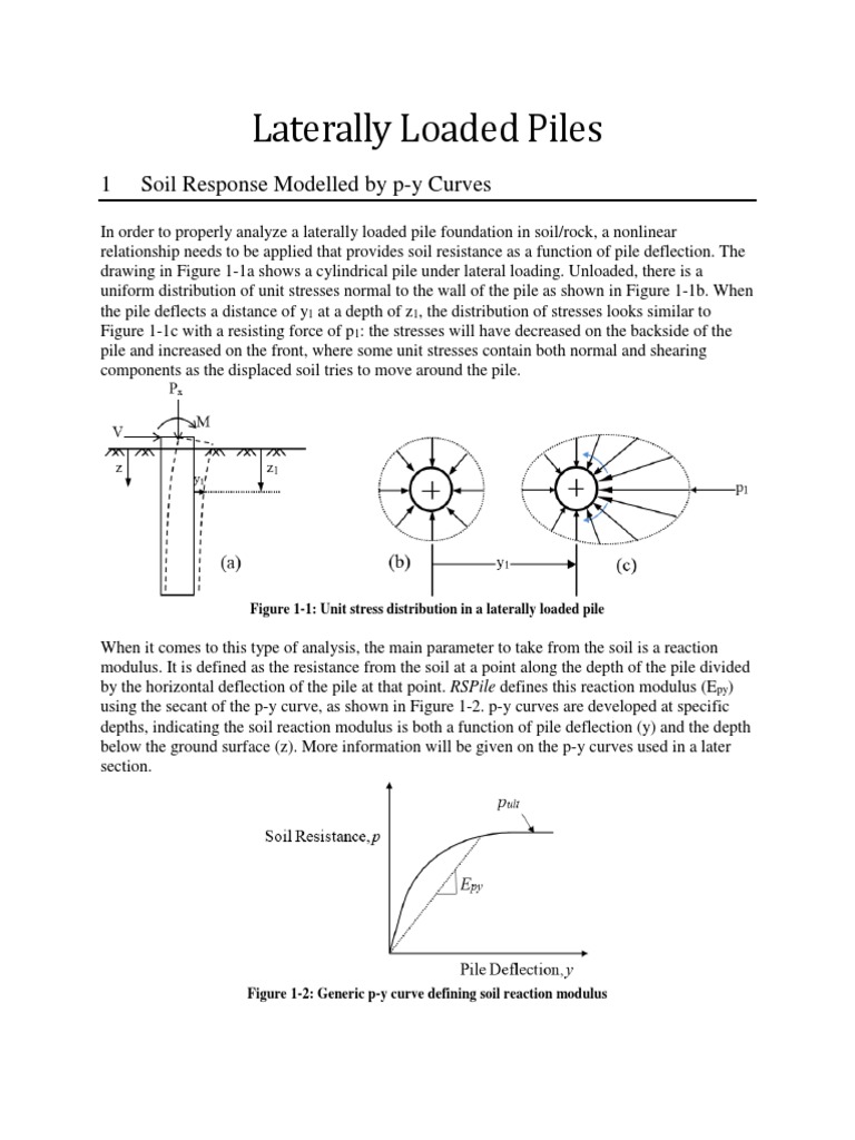 Lateral Load Analysis for Pile Foundations | PDF | Bending | Soil Mechanics