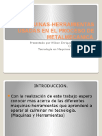 Maquinas Herramientas Usadas en El Proceso Metalmecanica