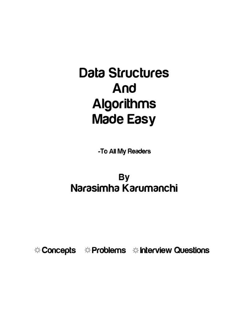 Data Structures and Algorithms Made Easy: Narasimha Karumanchi | PDF ...