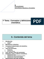 TEMA 1. Conceptos y Definiciones en Cinemática.