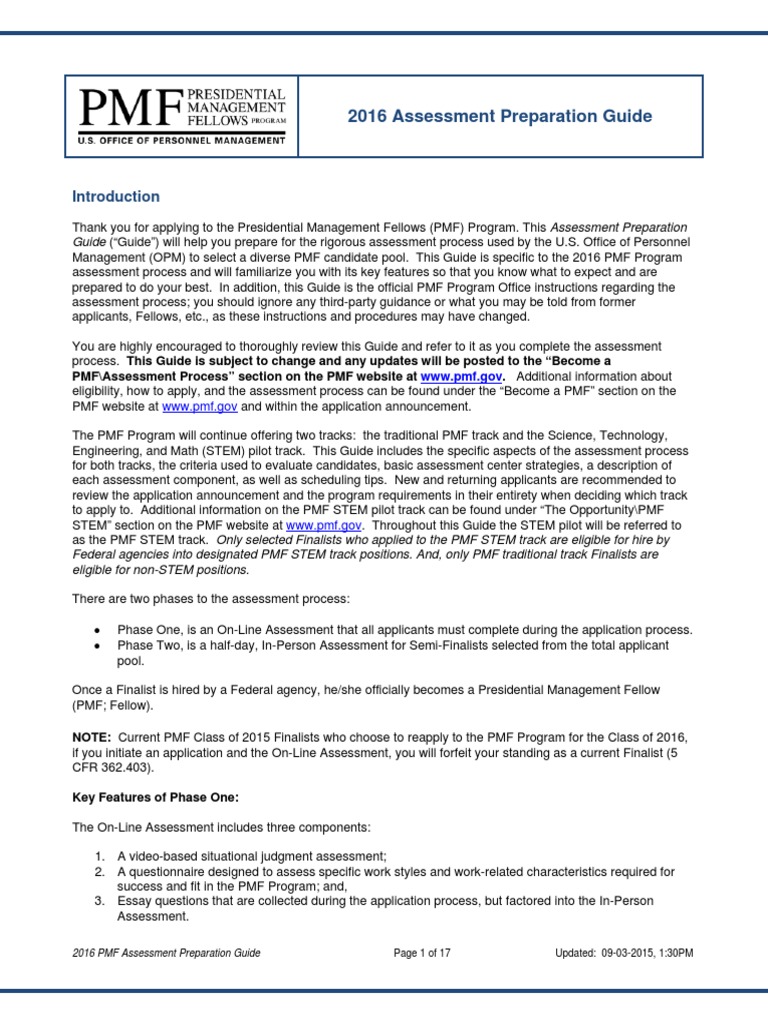 2016 PMF Assessment Prep Guide | PDF | Internet Explorer | Http Cookie