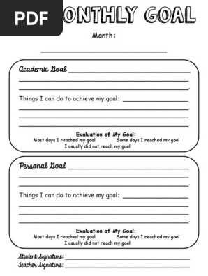 my monthly goals