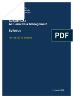 Subject CA1 Actuarial Risk Management Syllabus: For The 2016 Exams