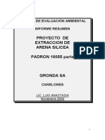 Evaluación ambiental proyecto extracción arena silicea