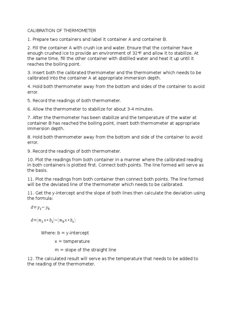 Calibration of Thermometer PDF